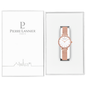 שעון יד לאישה רוזגולד משובץ קריסטלים PIERRE LANNIER 023L928
