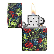 מצית זיפו כתר גולגולת זוהר בחושך