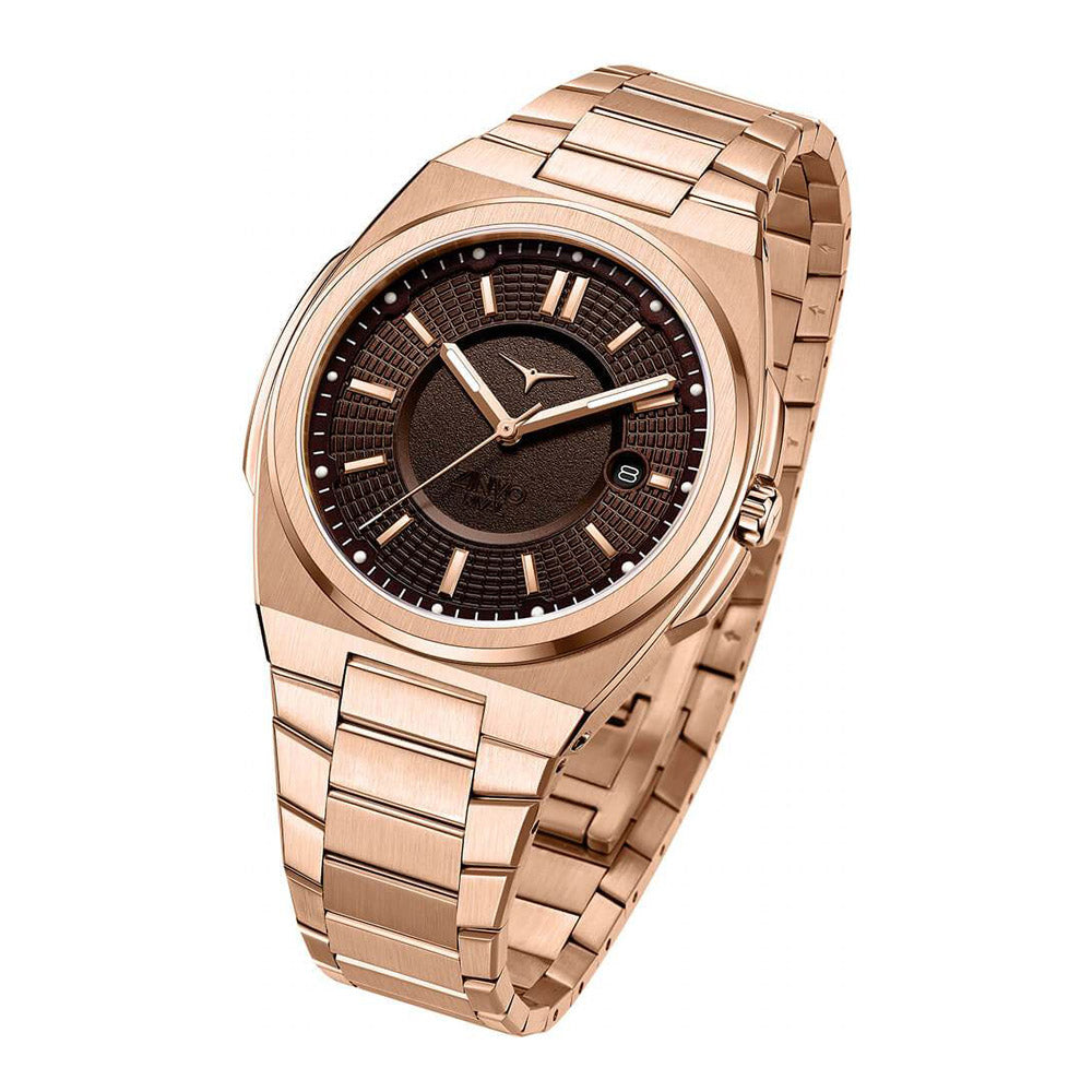 שעון יד לגבר ZINVO מסדרת RIVAL דגם ROSE GOLD
