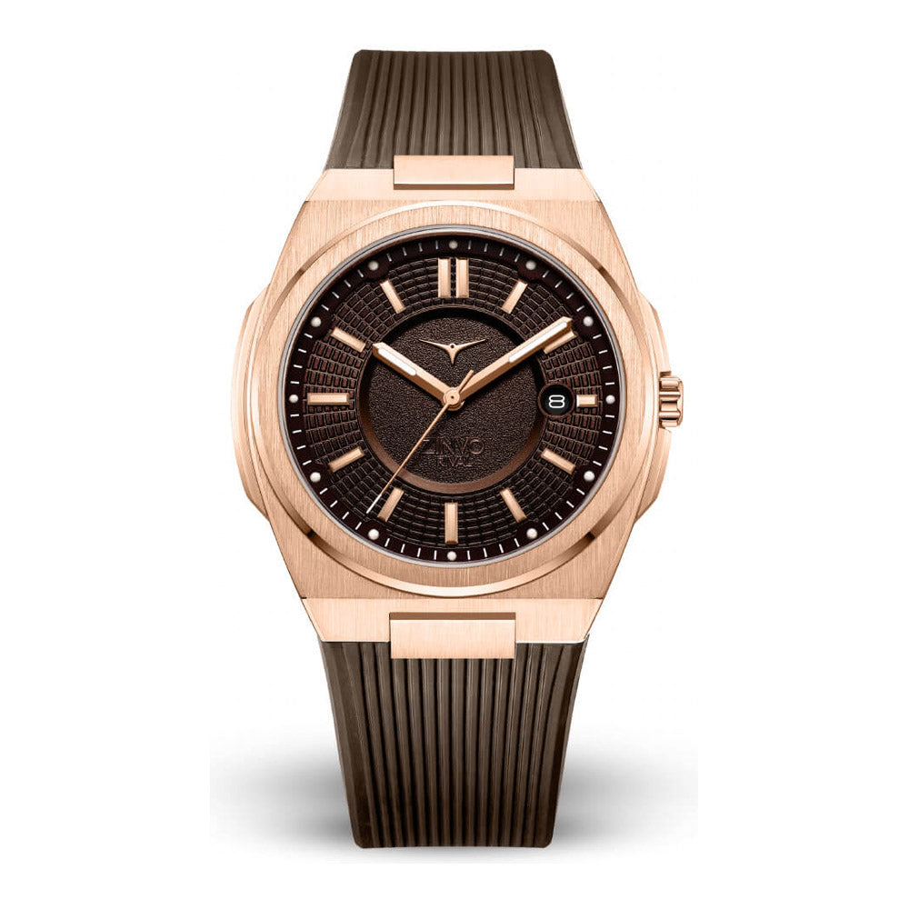 שעון יד לגבר ZINVO מסדרת RIVAL דגם ROSE GOLD