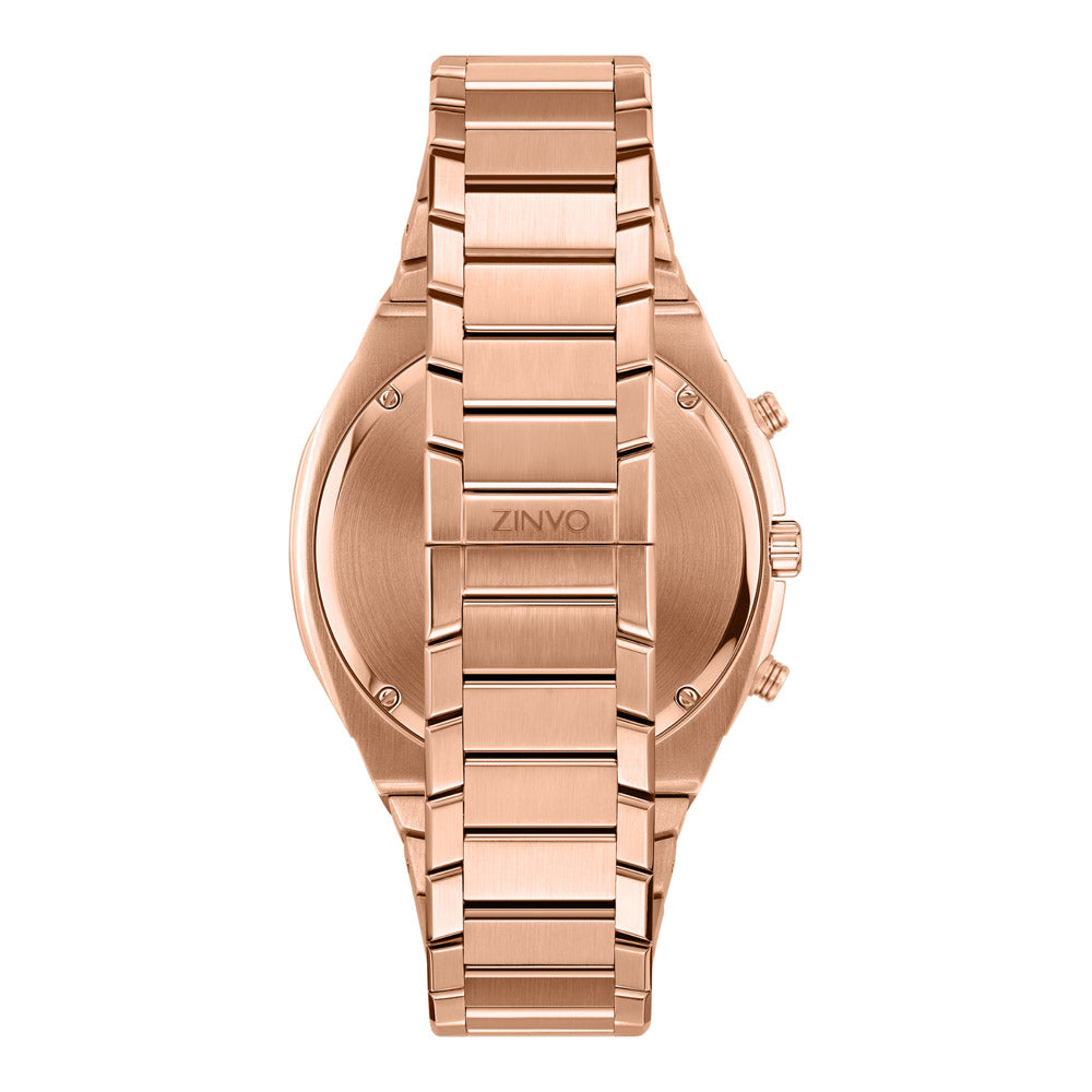 שעון יד לגבר ZINVO מסדרת CHRONO דגם ROSE GOLD