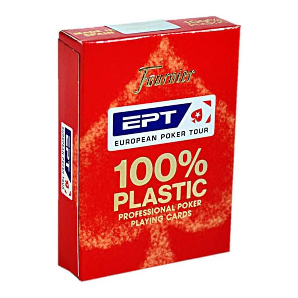 קלפים EPT לפוקר 100% פלסטיק אדום