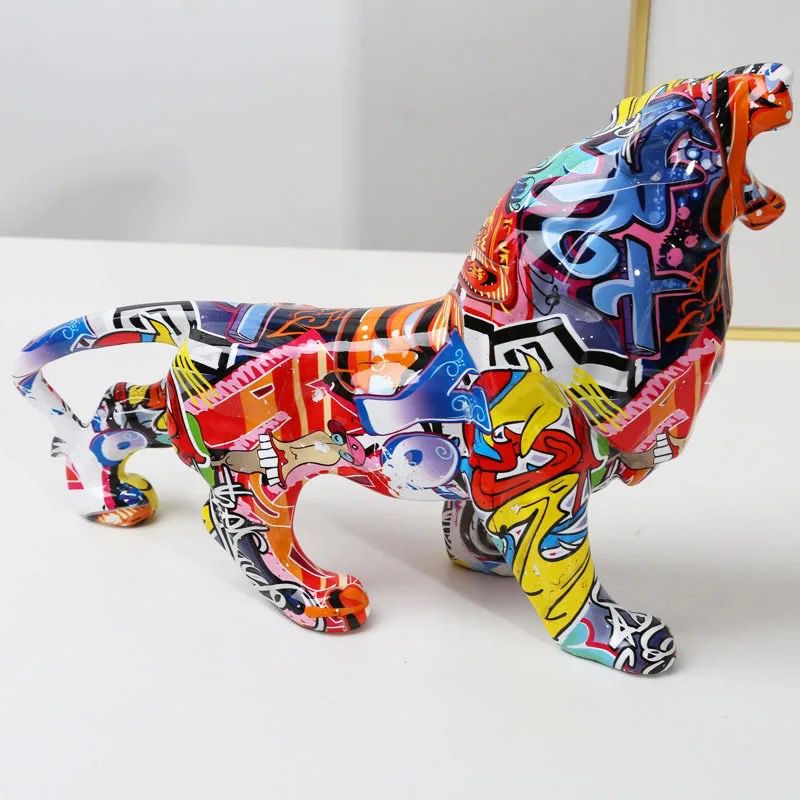 LION POP ART פסל אריה יוקרתי