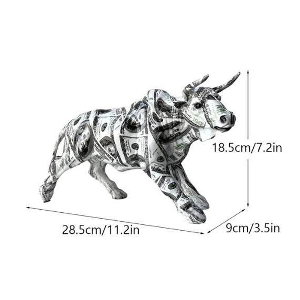 MONEY BULL פסל שור יוקרתי 100 דולר