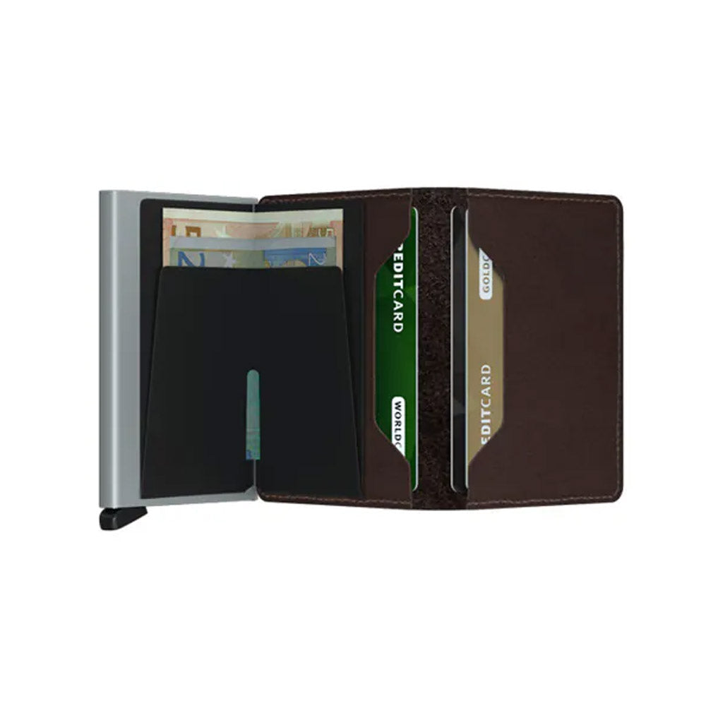 ארנק כרטיסים נשלפים SECRID Slimwallet מעור חום כהה