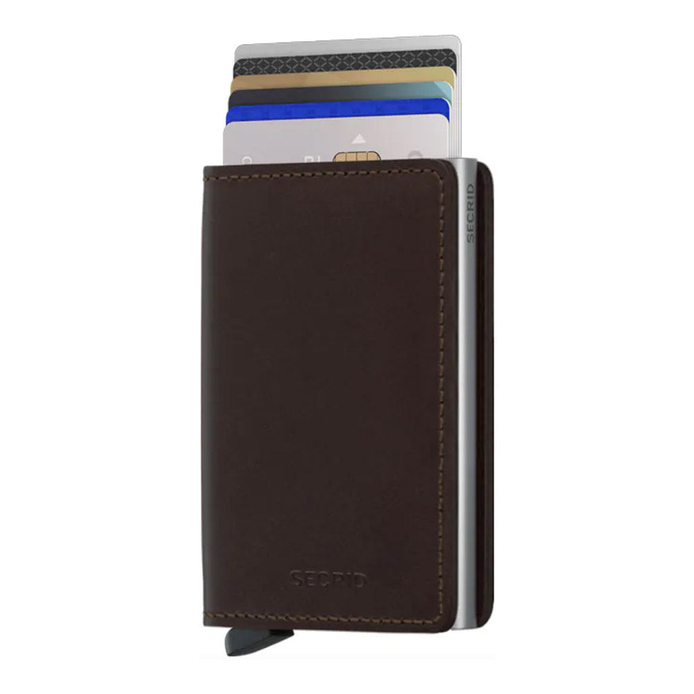 ארנק כרטיסים נשלפים SECRID Slimwallet מעור חום כהה