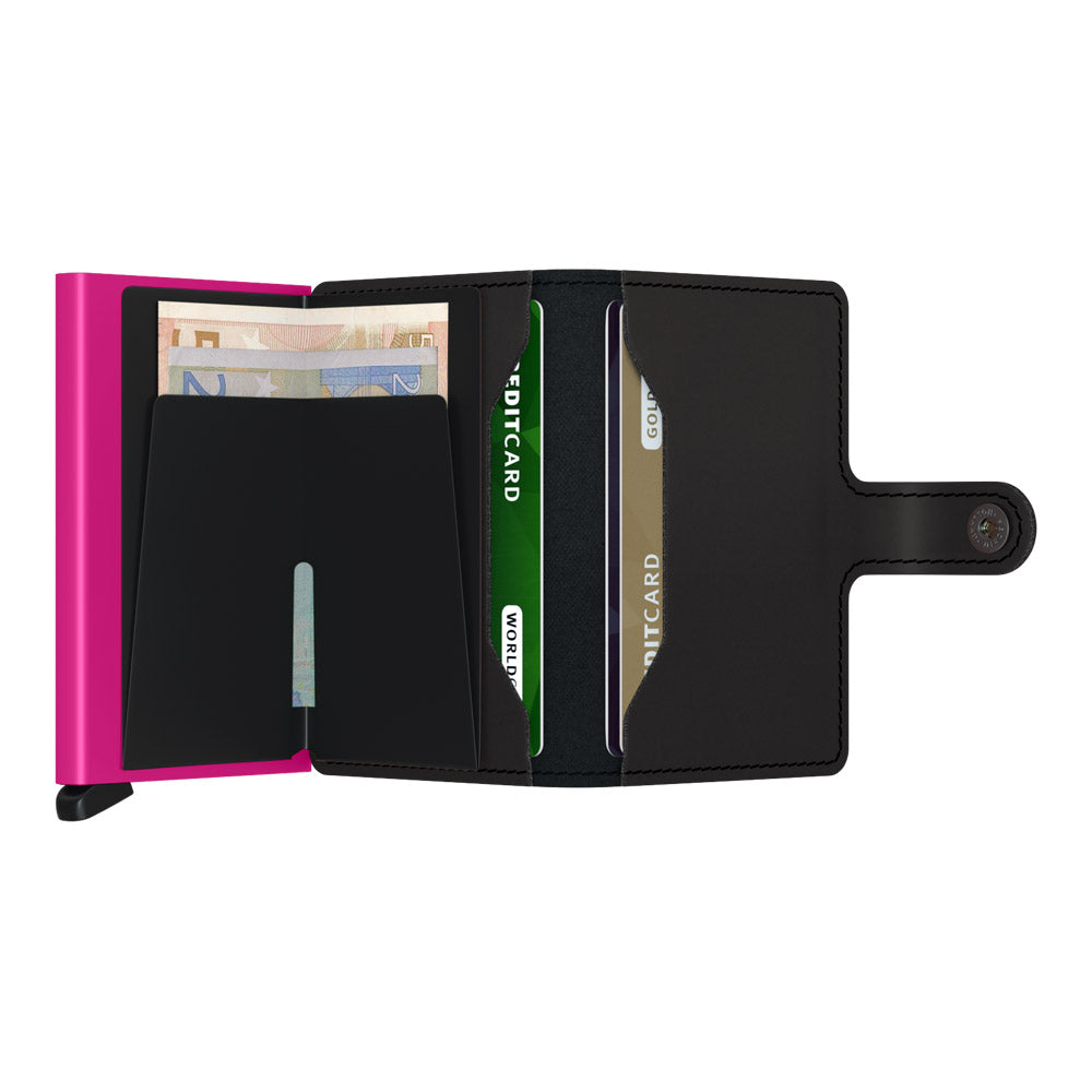 ארנק SECRID כרטיסים נשלפים Mini wallet Matte Black & fuchsia