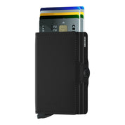 ארנק כרטיסים נשלפים SECRID TWIMWALLET מעור בצבע שחור מט