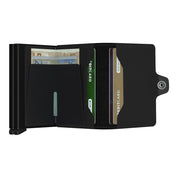 ארנק כרטיסים נשלפים SECRID TWIMWALLET מעור בצבע שחור מט