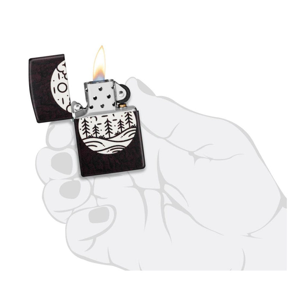 מצית זיפו קליפת עץ זוהר