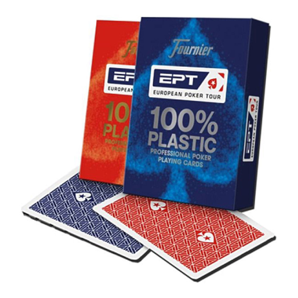 קלפים EPT לפוקר 100% פלסטיק אדום