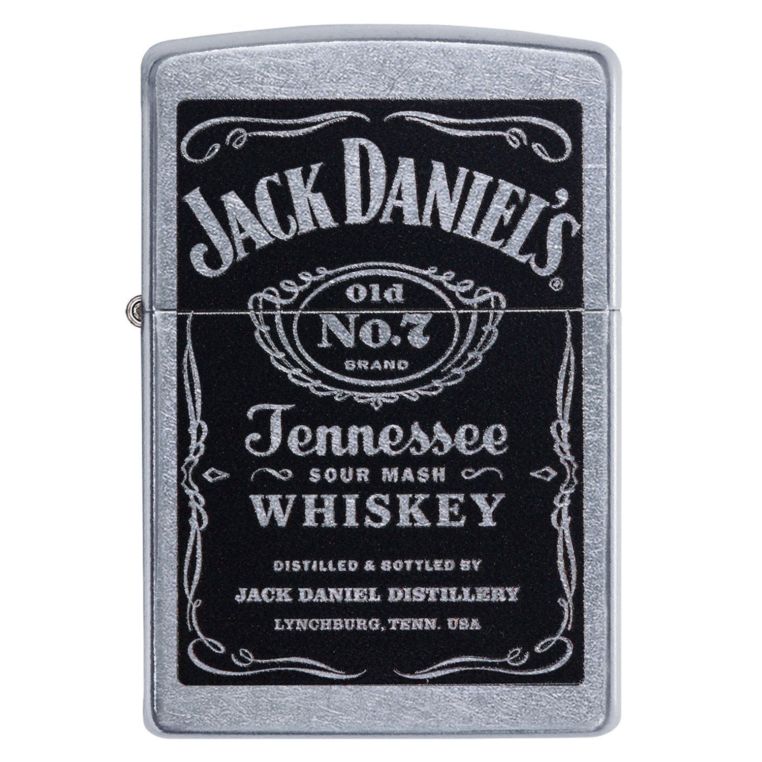 מצית זיפו כסופה עם תוית שחורה JACK DANIELS