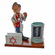 מעמד קריקטורה לעטים וכרטיסים - רופא