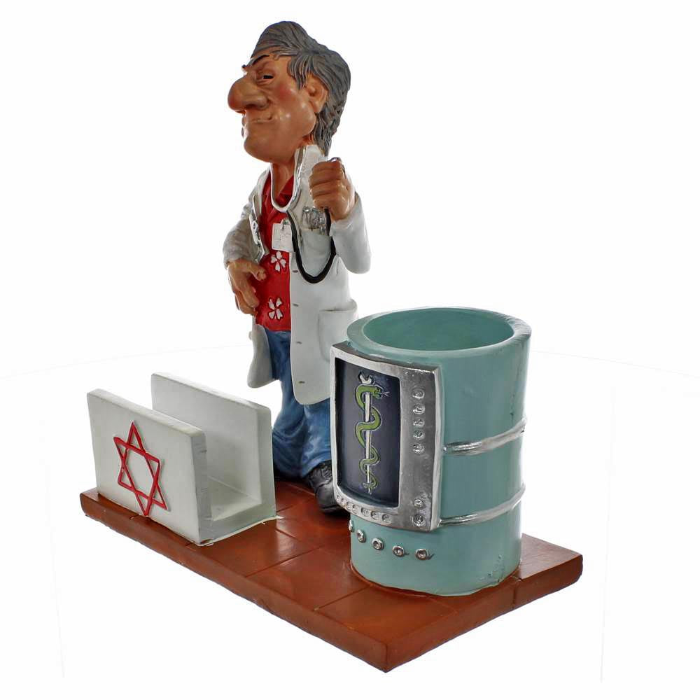 מעמד קריקטורה לעטים וכרטיסים - רופא