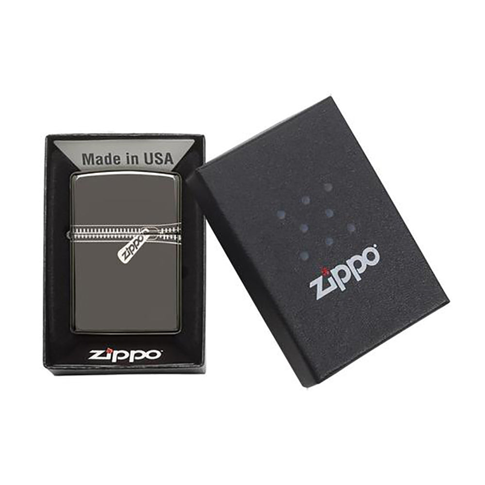 מצית זיפו "קרח שחור" עם רוכסן ZIPPER