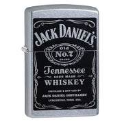 מצית זיפו כסופה עם תוית שחורה JACK DANIELS