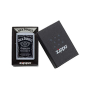 מצית זיפו כסופה עם תוית שחורה JACK DANIELS